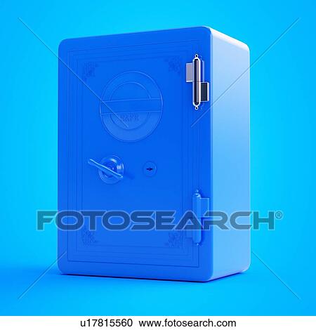 Stock Image - Illustration of a blue safe. Fotosearch