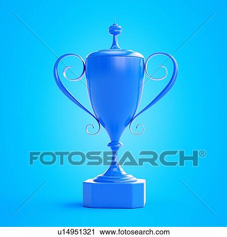 Illustration of a blue trophy View Large Photo Image Stock Image - Illustration of a blue trophy. Fotosearch