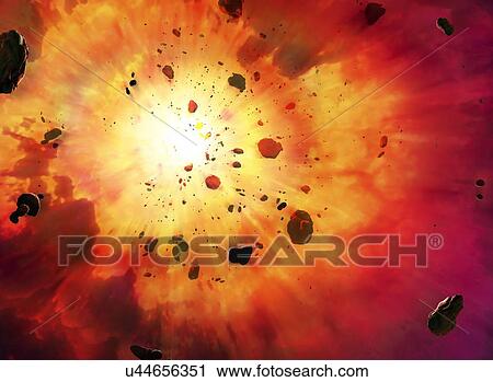 Stock Image - Illustration of a general explosion.. Fotosearch