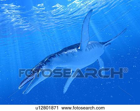 Stock Image - Illustration of a Liopleurodon. Fotosearch