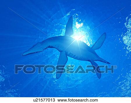 Stock Image - Illustration of a Liopleurodon. Fotosearch
