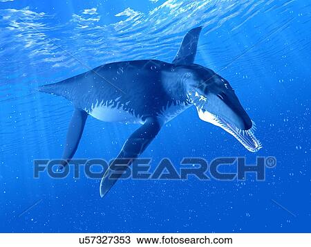 Stock Image - Illustration of a Liopleurodon. Fotosearch