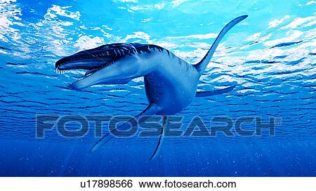 Stock Photograph - Illustration of a Liopleurodon. Fotosearch