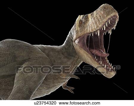 Stock Image - Illustration of a T-rex. Fotosearch