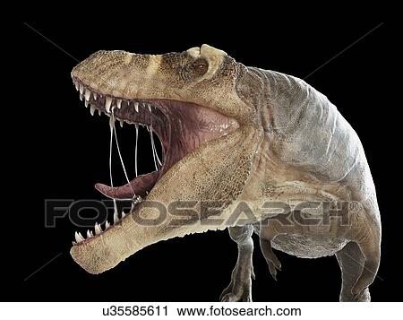 Stock Image - Illustration of a T-rex. Fotosearch