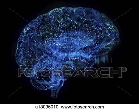 Stock Image - Illustration of an abstract plexus brain. Fotosearch