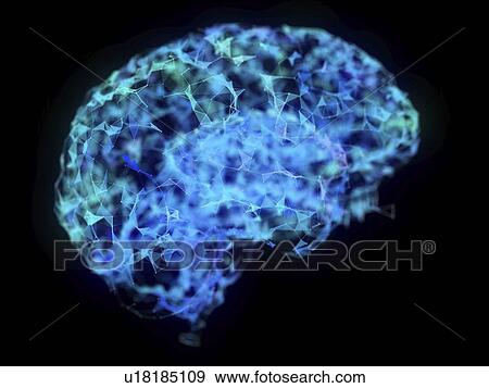 Stock Photo - Illustration of an abstract plexus brain. Fotosearch