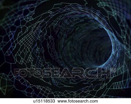 Stock Image - Illustration of an abstract plexus tunnel. Fotosearch