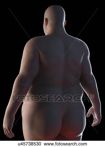 Stock Image - Illustration of an obese man. Fotosearch