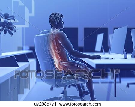 Illustration of an office worker's painful muscles View Large Photo Image Stock Image - Illustration of an office worker's painful muscles. Fotosearch