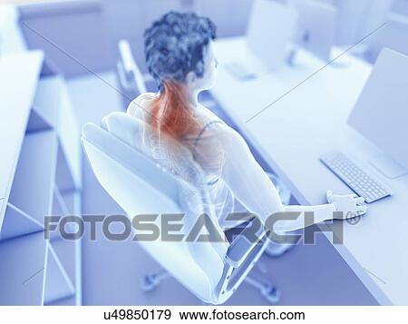 Illustration of an office worker's painful muscles View Large Photo Image Stock Photo - Illustration of an office worker's painful muscles. Fotosearch