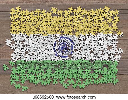 Indian flag jigsaw puzzle, illustration View Large Photo Image Stock Image - Indian flag jigsaw puzzle, illustration. Fotosearch