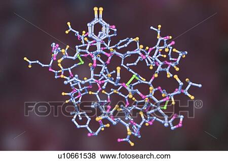 Stock Photo - Insulin hormone molecule, illustration. Fotosearch