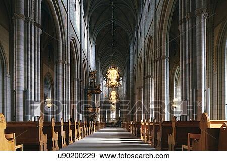 Stock Photo - Interior of Uppsala Cathedral, Uppsala, Sweden. Fotosearch