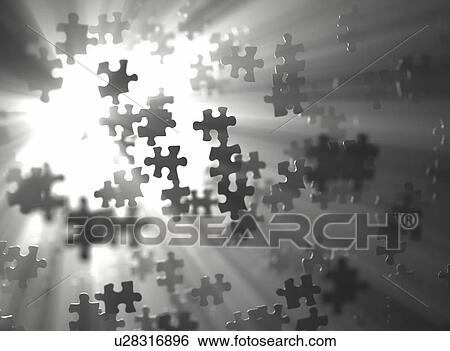 Stock Photograph - Jigsaw puzzle backlit, illustration. Fotosearch