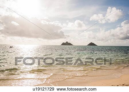 Kayakers in sea, Lanikai Beach, Oahu, Hawaii View Large Photo Image Stock Photo - Kayakers in sea, Lanikai Beach, Oahu, Hawaii. Fotosearch