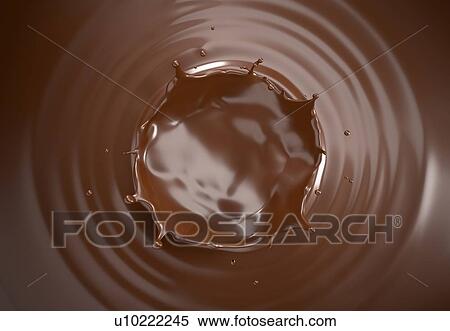 Liquid chocolate crown splash. In a liquid chocolate pool. With circular ripples. Viewed from the top. View Large Photo Image Stock Photography - Liquid chocolate crown splash. In a liquid chocolate pool. With circular ripples. Viewed from the top.. Fotosearch