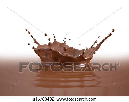 Liquid Chocolate crown splash pool with ripples. Isolated on white background. View Large Photo Image Stock Image - Liquid Chocolate crown splash pool with ripples. Isolated on white background.. Fotosearch