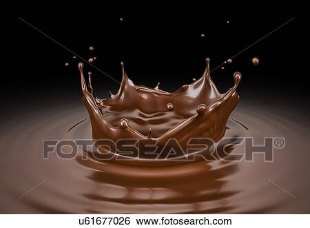 Liquid chocolate crown splash with ripples. Bird eye view. On black background. View Large Photo Image Stock Photograph - Liquid chocolate crown splash with ripples. Bird eye view. On black background.. Fotosearch