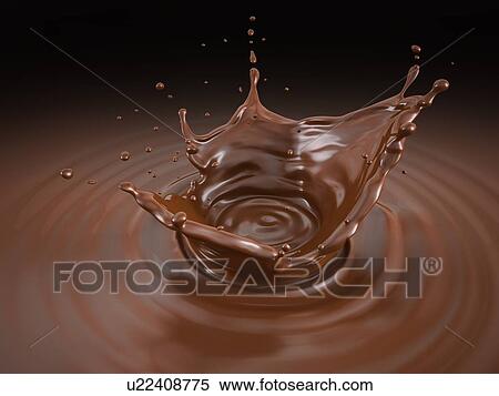 Liquid chocolate crown splash with ripples. Bird eye view. On black background. View Large Photo Image Stock Photography - Liquid chocolate crown splash with ripples. Bird eye view. On black background.. Fotosearch