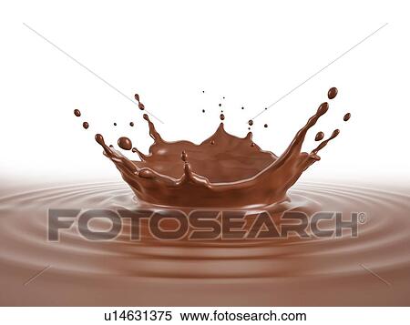 Liquid Chocolate pool with crown splash and ripples. Isolated on white background. perspective low view point. View Large Photo Image Stock Photography - Liquid Chocolate pool with crown splash and ripples. Isolated on white background. perspective low view point.. Fotosearch