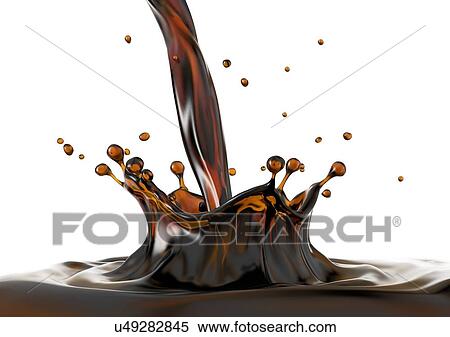 Liquid coffee pouring with crown splash in coffee pool with ripples. close up side view. On white background. View Large Photo Image Stock Photography - Liquid coffee pouring with crown splash in coffee pool with ripples. close up side view. On white background.. Fotosearch