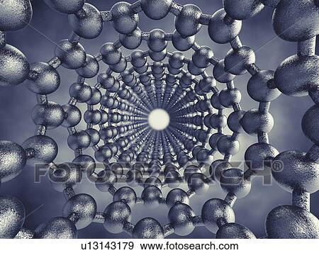 Stock Photo - Looking thorough graphene nanotube, illustration.. Fotosearch