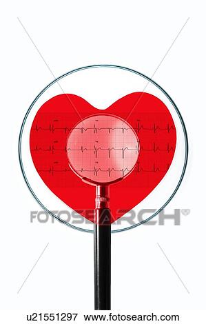Magnifying glass, electrocardiagram, heart and Petri dish. An ECG measures the electrical activity of the heart. Composite image. View Large Photo Image Stock Photo - Magnifying glass, electrocardiagram, heart and Petri dish. An ECG measures the electrical activity of the heart. Composite image.. Fotosearch