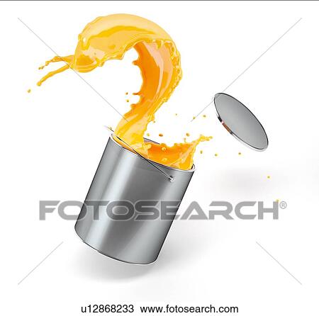 Metallic silver bucket full of paint, jumping with vibrant warm yellow paint splashing out of it with flying lid. Isolated on white background View Large Photo Image Stock Image - Metallic silver bucket full of paint, jumping with vibrant warm yellow paint splashing out of it with flying lid. Isolated on white background. Fotosearch