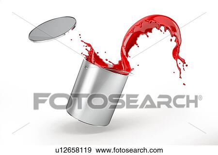 Metallic silver bucket full of vibrant red paint, jumping with vibrant red paint splashing out of it with flying lid. Isolated on white background with drop shadow. View Large Photo Image Stock Photo - Metallic silver bucket full of vibrant red paint, jumping with vibrant red paint splashing out of it with flying lid. Isolated on white background with drop shadow.. Fotosearch