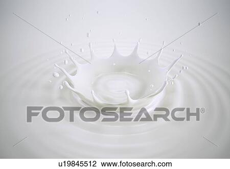 Milk crown splash, splashing in milk pool with ripples. Bird eye view. On white background. View Large Photo Image Stock Image - Milk crown splash, splashing in milk pool with ripples. Bird eye view. On white background.. Fotosearch