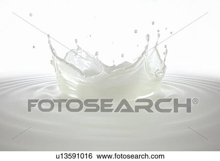 Milk crown splash, splashing in milk pool with ripples. Side view on white background. View Large Photo Image Stock Photograph - Milk crown splash, splashing in milk pool with ripples. Side view on white background.. Fotosearch