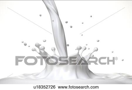 Milk crown splash, splashing in milk pool with ripples. Side view. On white background. Clipping View Large Photo Image Stock Photograph - Milk crown splash, splashing in milk pool with ripples. Side view. On white background. Clipping. Fotosearch