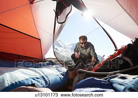 Mountain climber camping, Chamonix, Rhone-Alps, France View Large Photo Image Stock Image - Mountain climber camping, Chamonix, Rhone-Alps, France. Fotosearch