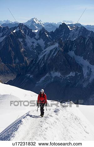 Stock Image - Mountain climber, Chamonix, Rhone-Alps, France. Fotosearch