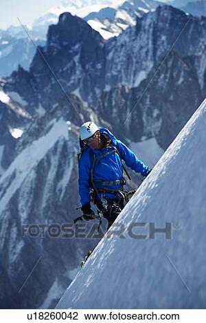 Stock Image - Mountain climber, Chamonix, Rhone-Alps, France. Fotosearch