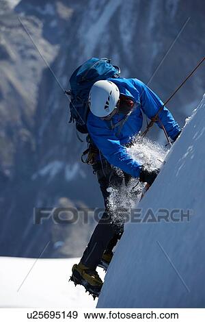 Stock Photo - Mountain climber, Chamonix, Rhone-Alps, France. Fotosearch