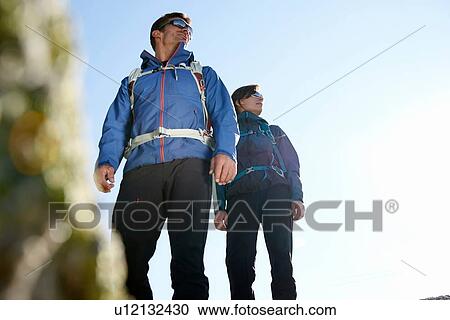 Stock Image - Mountain climbers, Chamonix, Rhone-Alps, France. Fotosearch