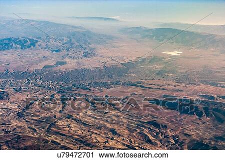 Stock Image - Mountain landscape, aerial view, Rif, Morocco. Fotosearch