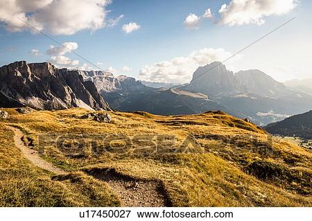Stock Photo - Natural preserve Puez-Geisler, Geislergruppe, Dolomites, Trentino-Alto Adige, Italy. Fotosearch