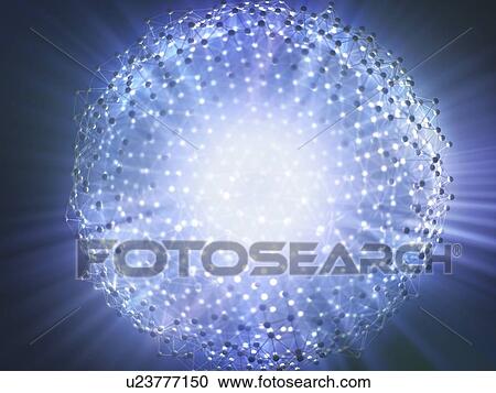 Stock Image - Network sphere, illustration. Fotosearch