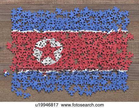 North Korean flag jigsaw puzzle, illustration View Large Photo Image Stock Photo - North Korean flag jigsaw puzzle, illustration. Fotosearch