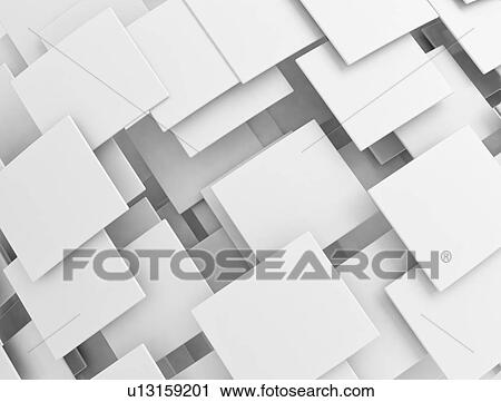 Stock Image - Overlapping white squares, illustration. Fotosearch