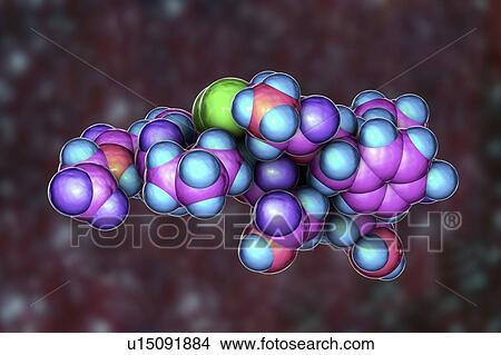 Picture - Oxytocin hormone, molecular model. Fotosearch