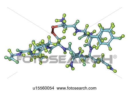 Picture - Oxytocin hormone, molecular model. Fotosearch