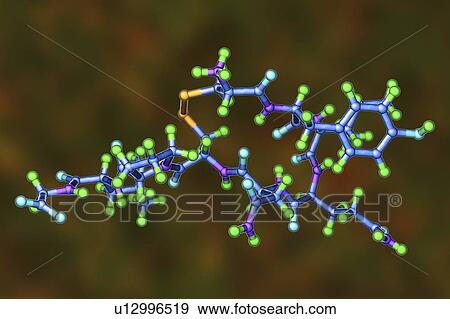 Stock Photo - Oxytocin hormone, molecular model. Fotosearch