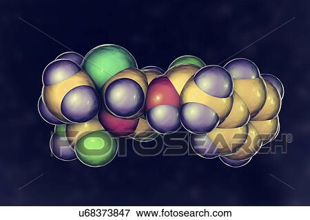 Stock Photo - Penicillin antibiotic, molecular model. Fotosearch