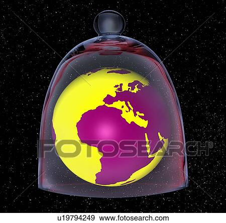 Planet earth in bell jar, illustration View Large Photo Image Stock Photo - Planet earth in bell jar, illustration. Fotosearch