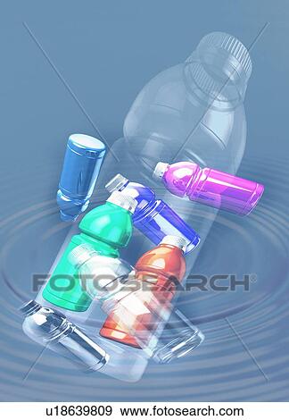 Stock Photo - Plastic waste underwater, illustration.. Fotosearch
