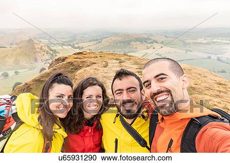 Portrait of hiker friends, Chrome Hill, Peak District, Derbyshire View Large Photo Image Stock Image - Portrait of hiker friends, Chrome Hill, Peak District, Derbyshire. Fotosearch